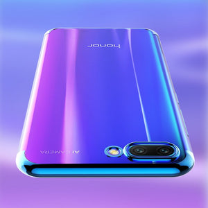 TPU Edge Plating Shockproof Bumper Slim Clear Case Cover for Huawei Honor 10 (Blue) - Simtek World