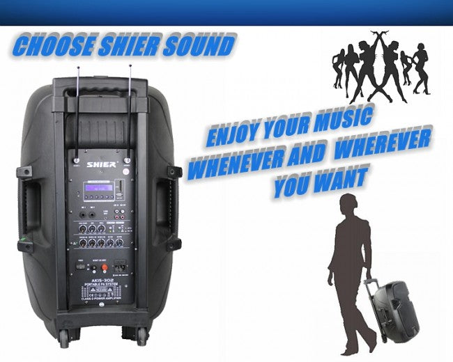 Shier Sound Wireless Speaker System Woofer and Tweeter for DJ Disco Party Karaoke ak15302 - Simtek World