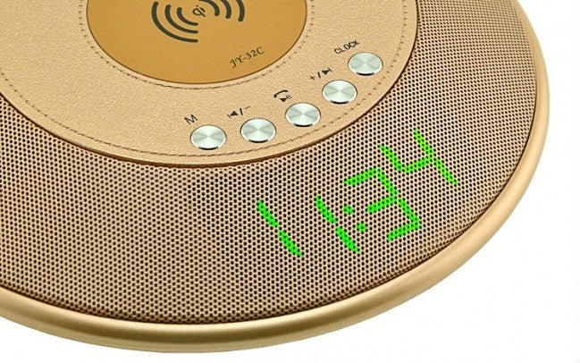 Qi Wireless Charging Pad Bluetooth Music Speaker for iPhone X, 8, Samsung Note 8 S8 Gold - Simtek World