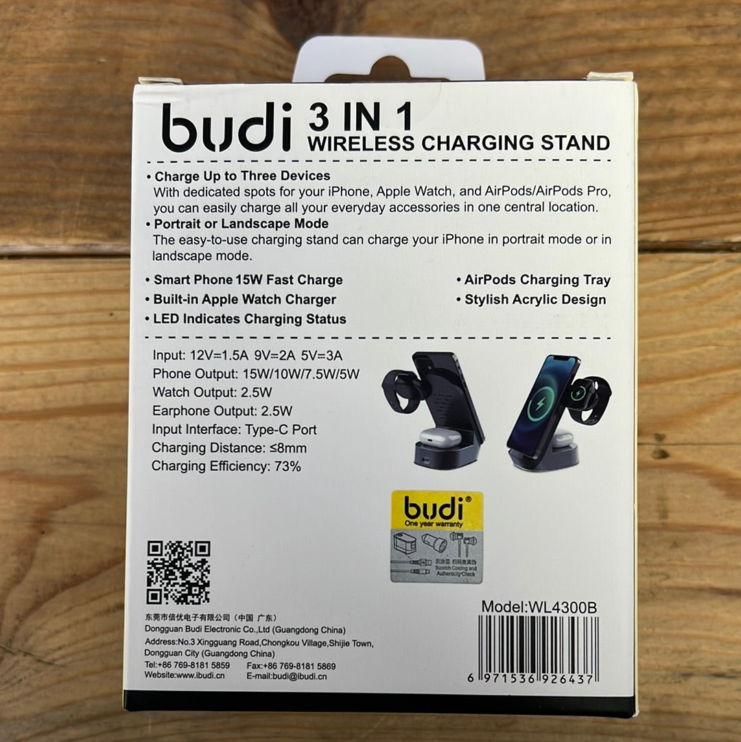 Budi 3 in 1 Wireless Charging Stand