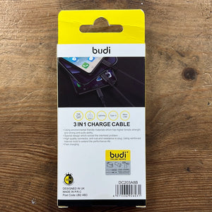Budi Cable 1M 3 in 1 Braided Micro,Lightening & Type C
