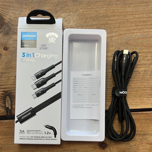 JOYROOM S-1230G4 (BLACK) 3 in 1 Charging Cable