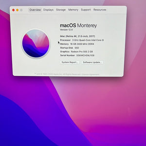 iMac - 21.5 inch -4k -1TB SSD- 16gb RAM