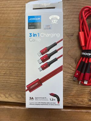 JOYROOM S-1230G4 (RED ) 3 in 1 Charging Cable
