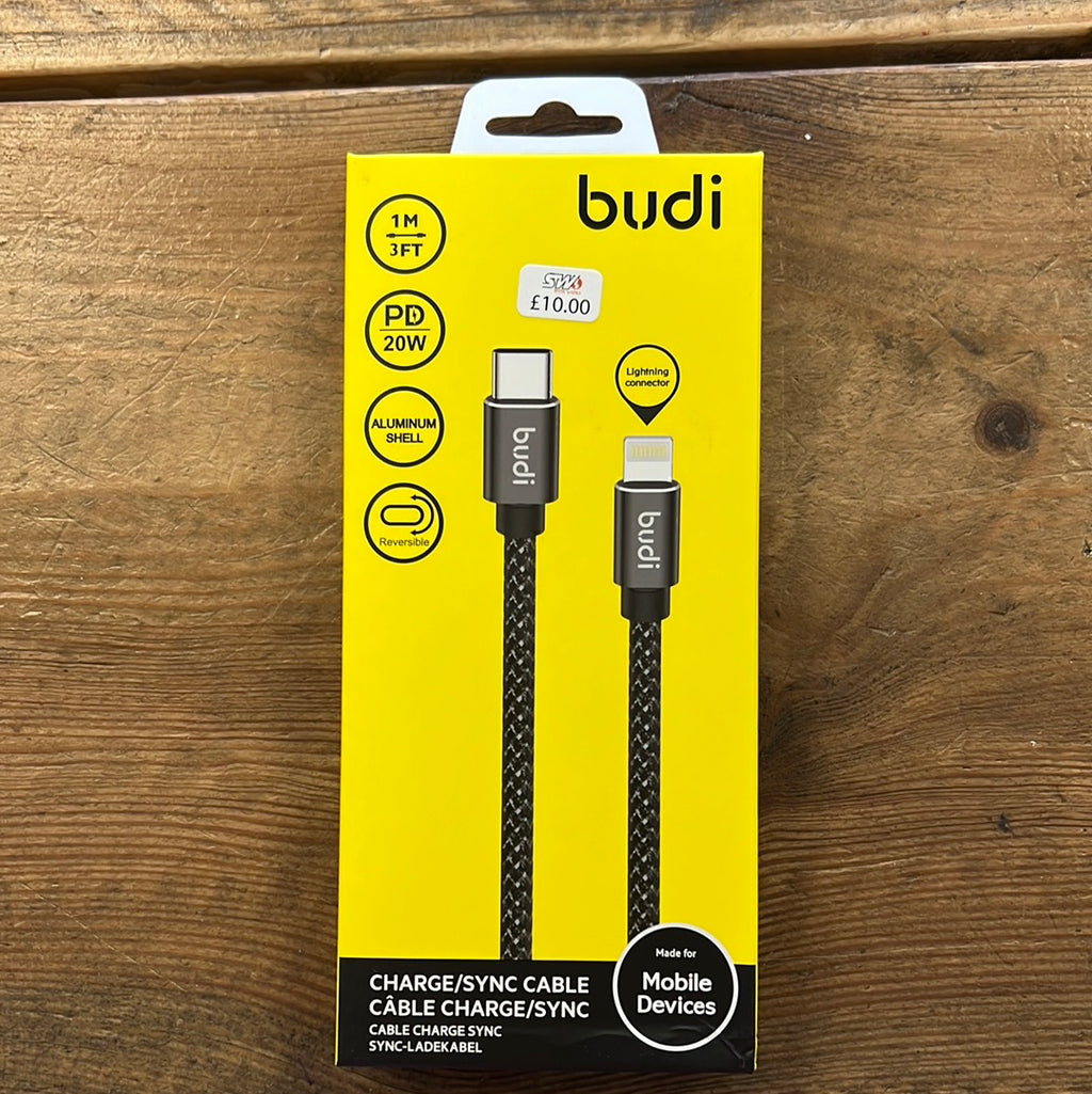 Budi Cable 1M Braided Type C to Lightening
