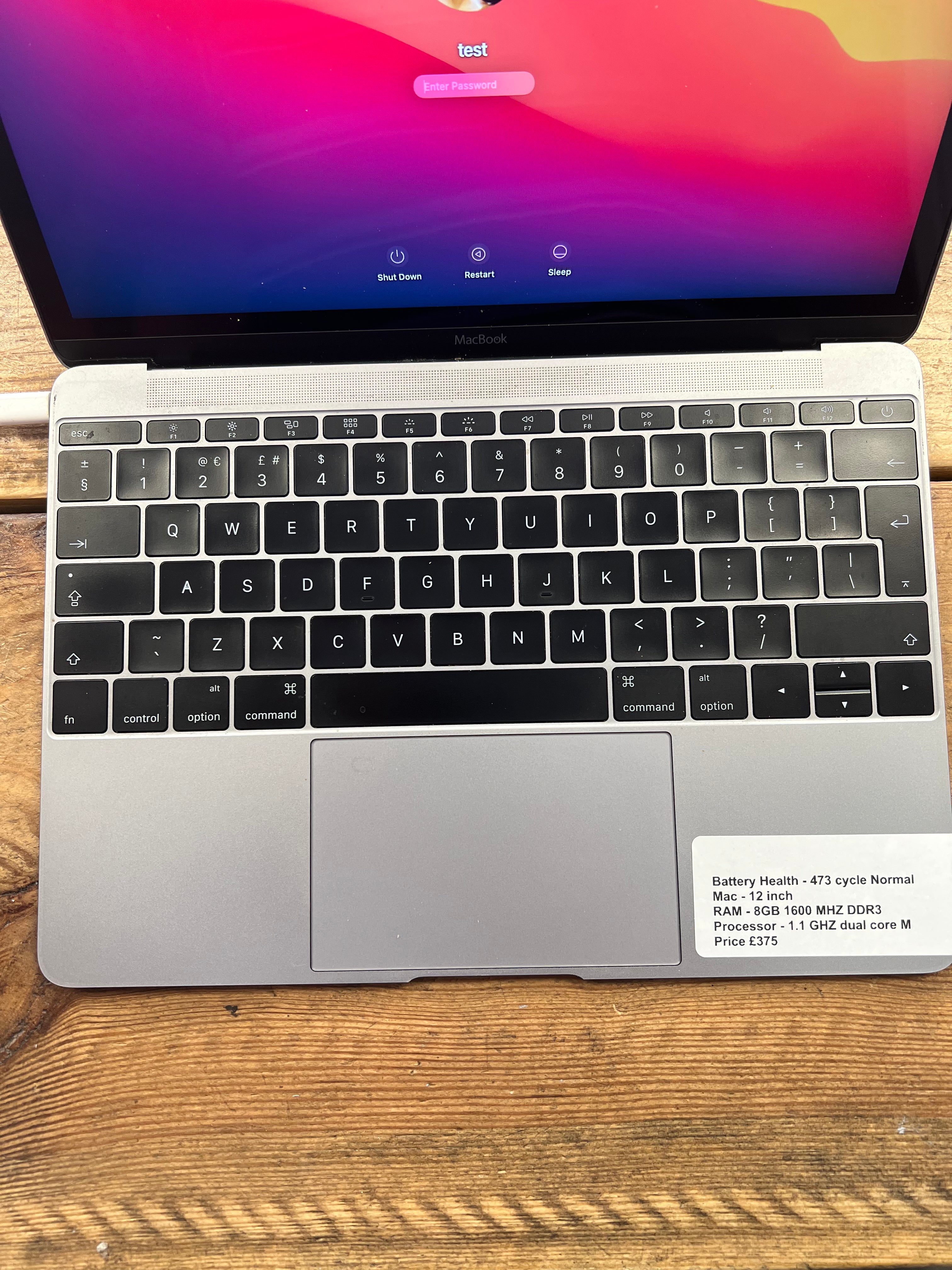 Macbook 12 inch - 8GB - Retina - Space Grey